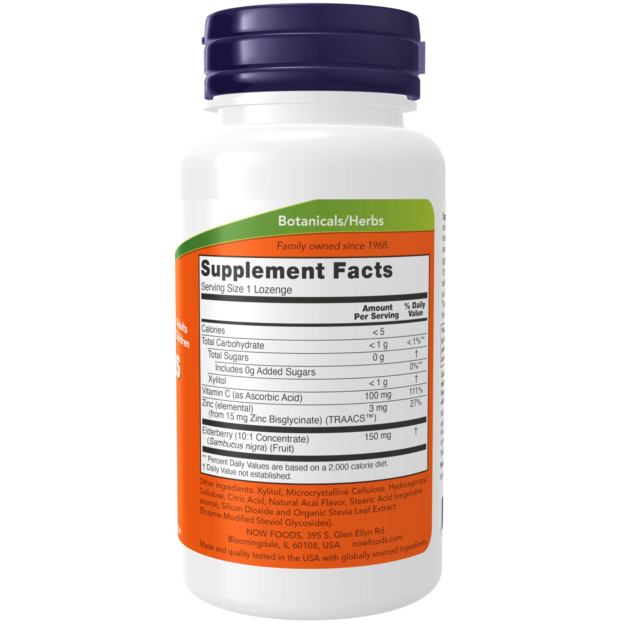 Elderberry concentrate used in NOW Sambucus Zinc-C Lozenges