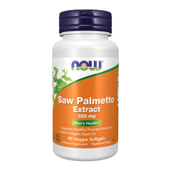 NOW Saw Palmetto 320 mg with Pumpkin Seed Oil bottle label