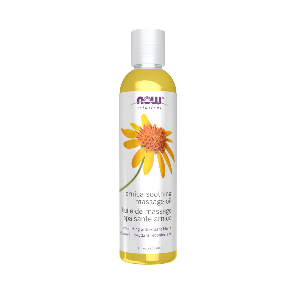 NOW Solutions Arnica Soothing Massage Oil bottle (8 oz)