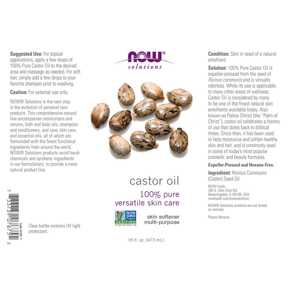 Expeller-pressed castor oil extracted from Ricinus communis seeds