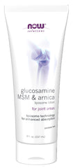 Front view of NOW Foods Solutions Glucosamine, MSM & Arnica Liposomal Lotion 8 oz bottle