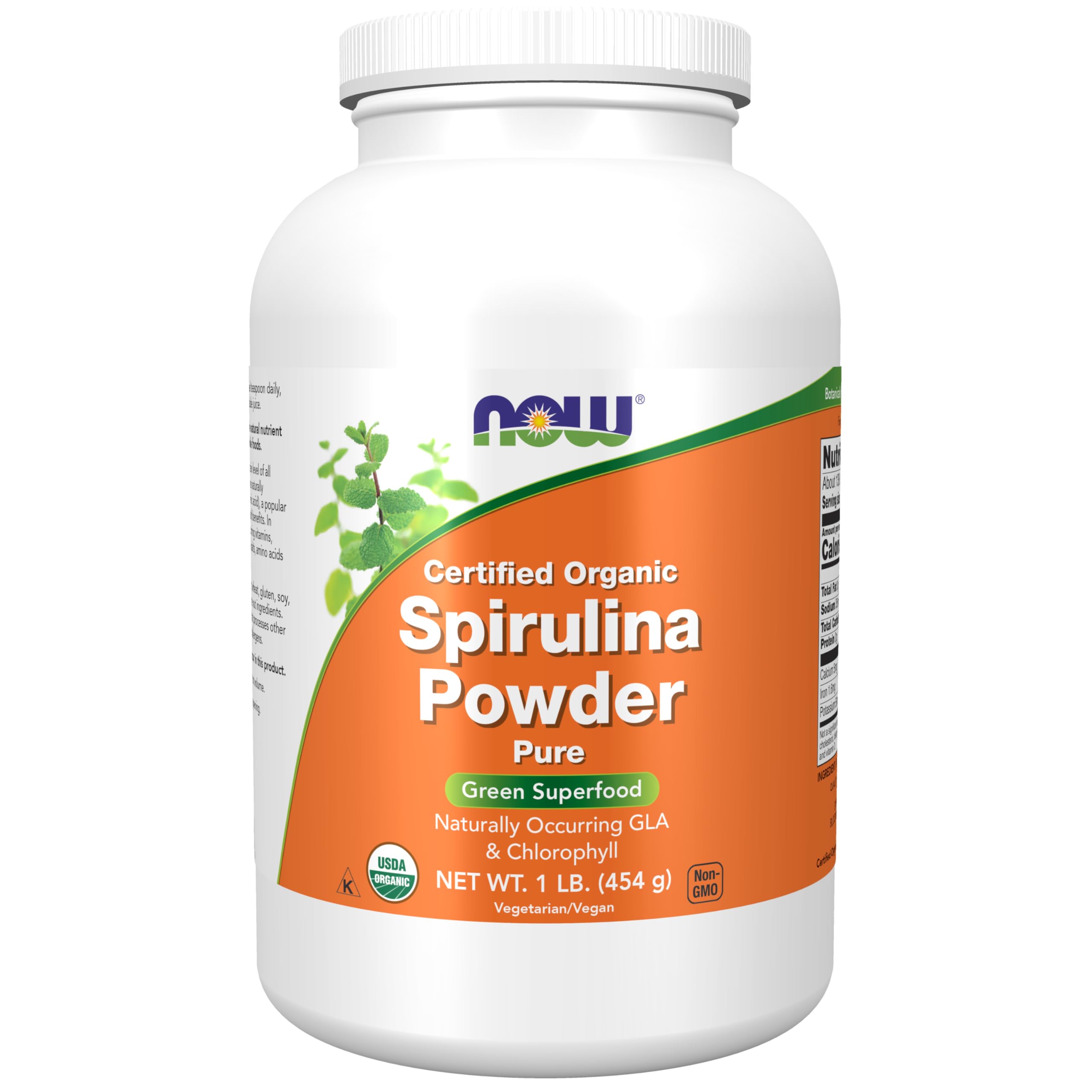NOW Foods Organic Spirulina Powder – High Protein, Beta-Carotene ...