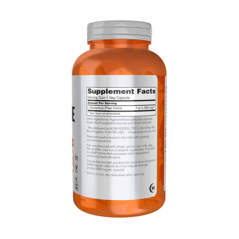 NOW Sports Glutamine bottle with safety seal