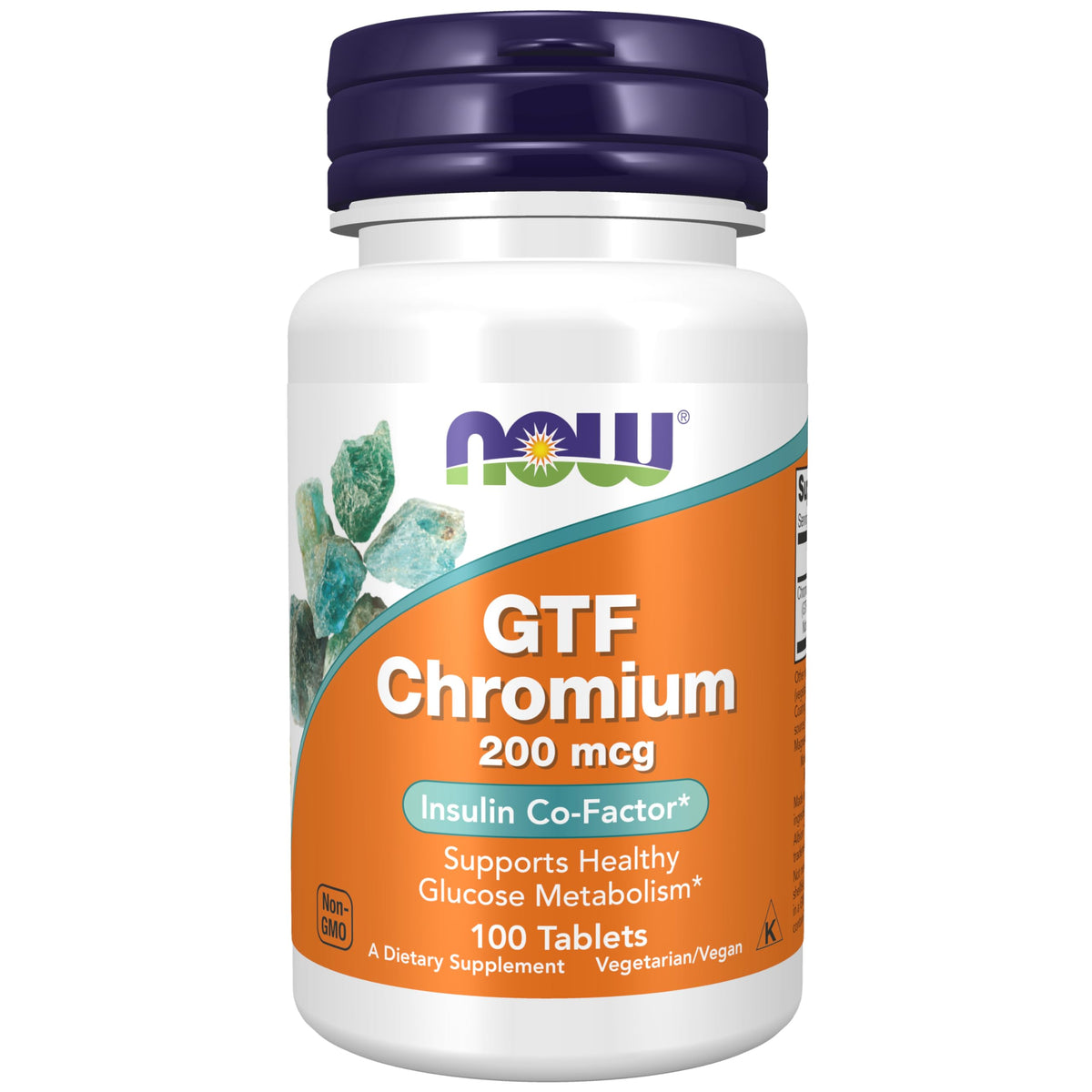 NOW Supplements GTF Chromium 200 mcg 100 tablets - hero image