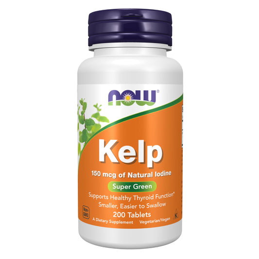 NOW Foods Kelp 150 mcg natural iodine bottle label