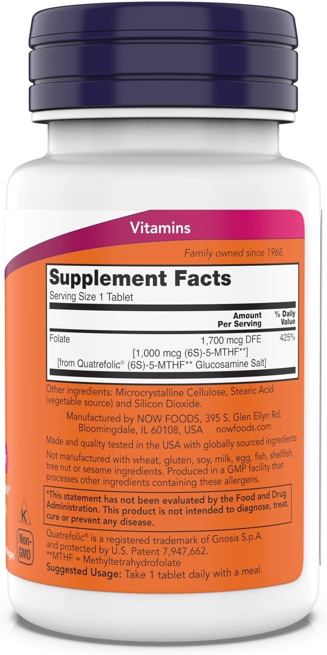 Methyl Folate 1000 mcg tablets close-up