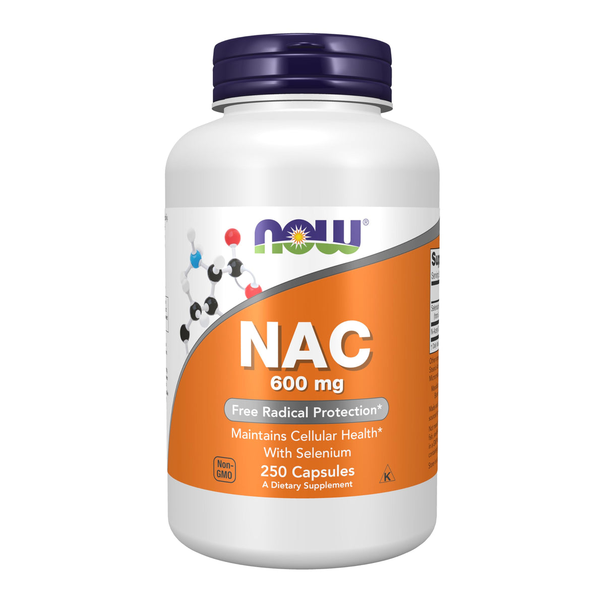 NOW NAC 600 mg with Selenium vegan capsules bottle
