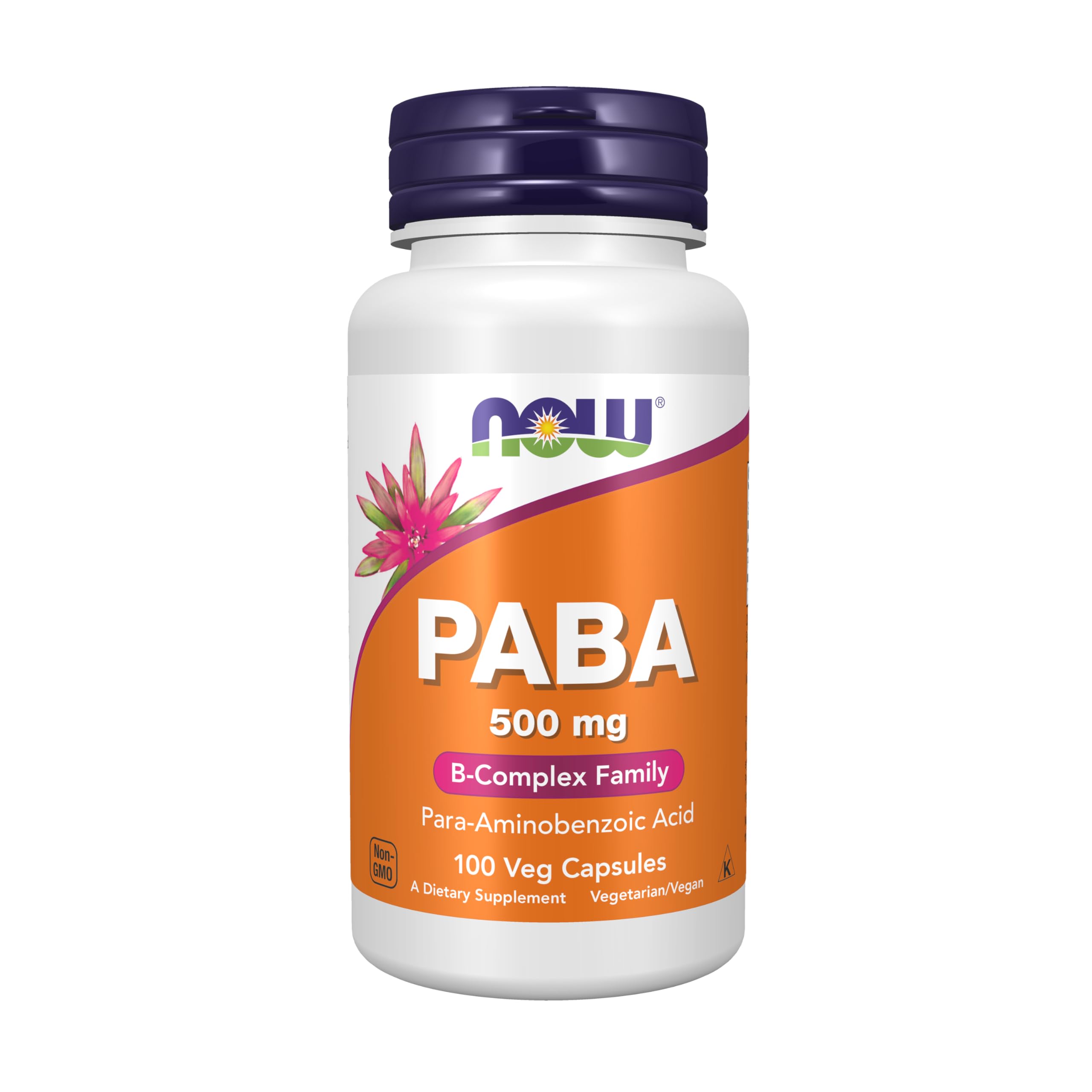 NOW PABA 500 mg 100 capsules bottle