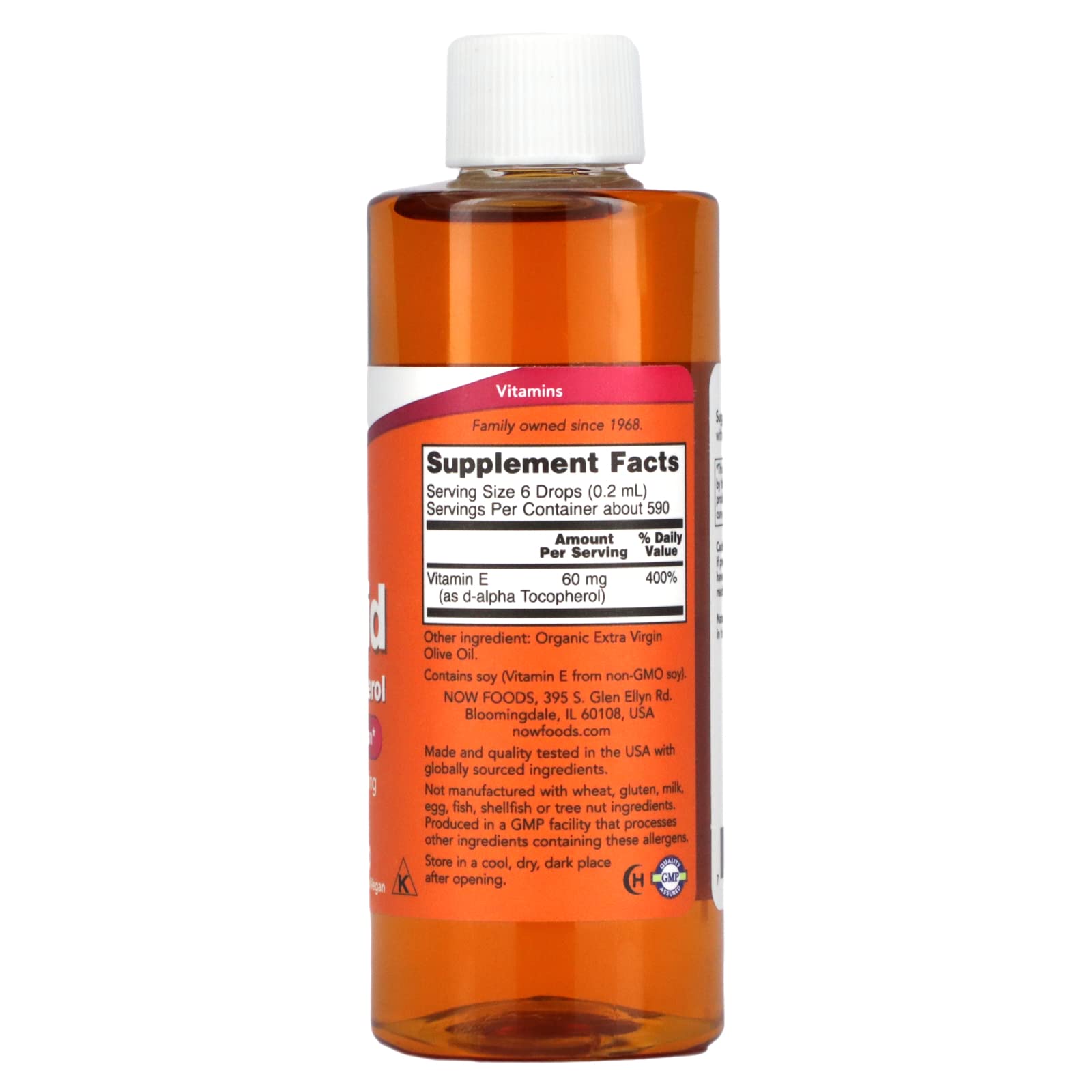 NOW Foods Vitamin E oil dropper and bottle