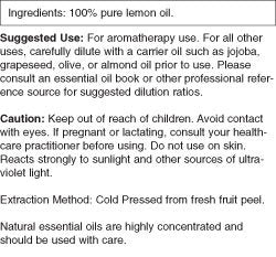 NOW Foods Lemon Essential Oil product UPC 733739075659 label