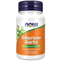 NOW Odorless Garlic softgels bottle front