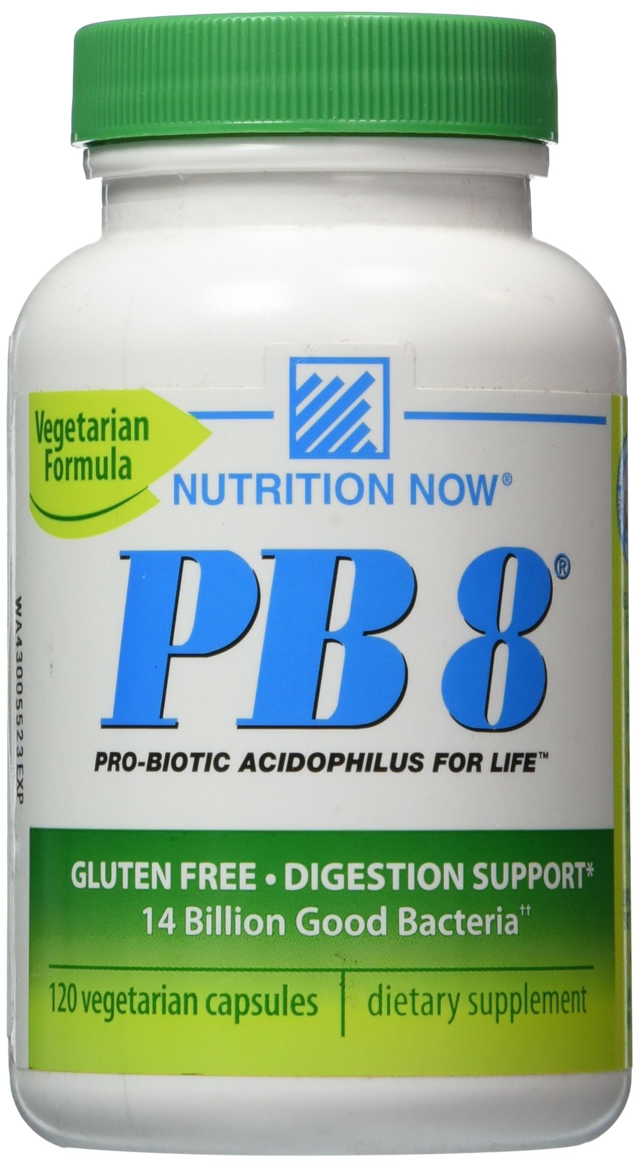 Now PB-8 Pro-Biotic Acidophilus capsules vegetarian bottle front