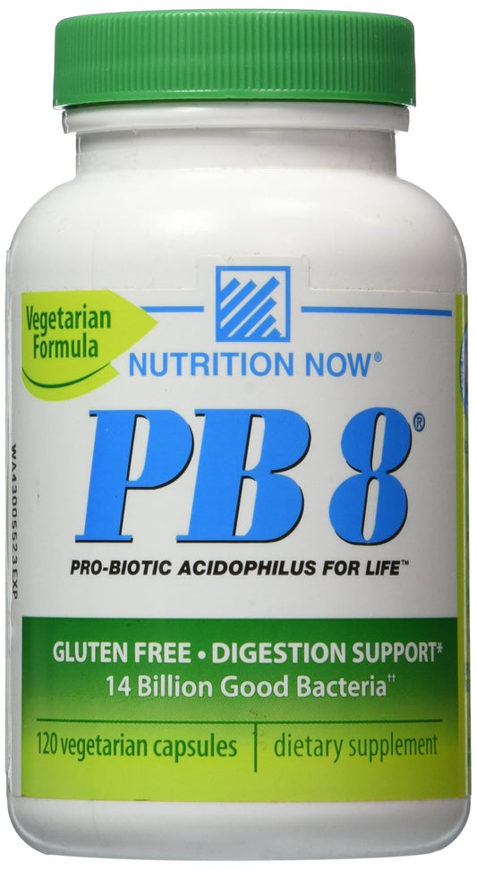 Now PB-8 Pro-Biotic Acidophilus capsules vegetarian bottle front