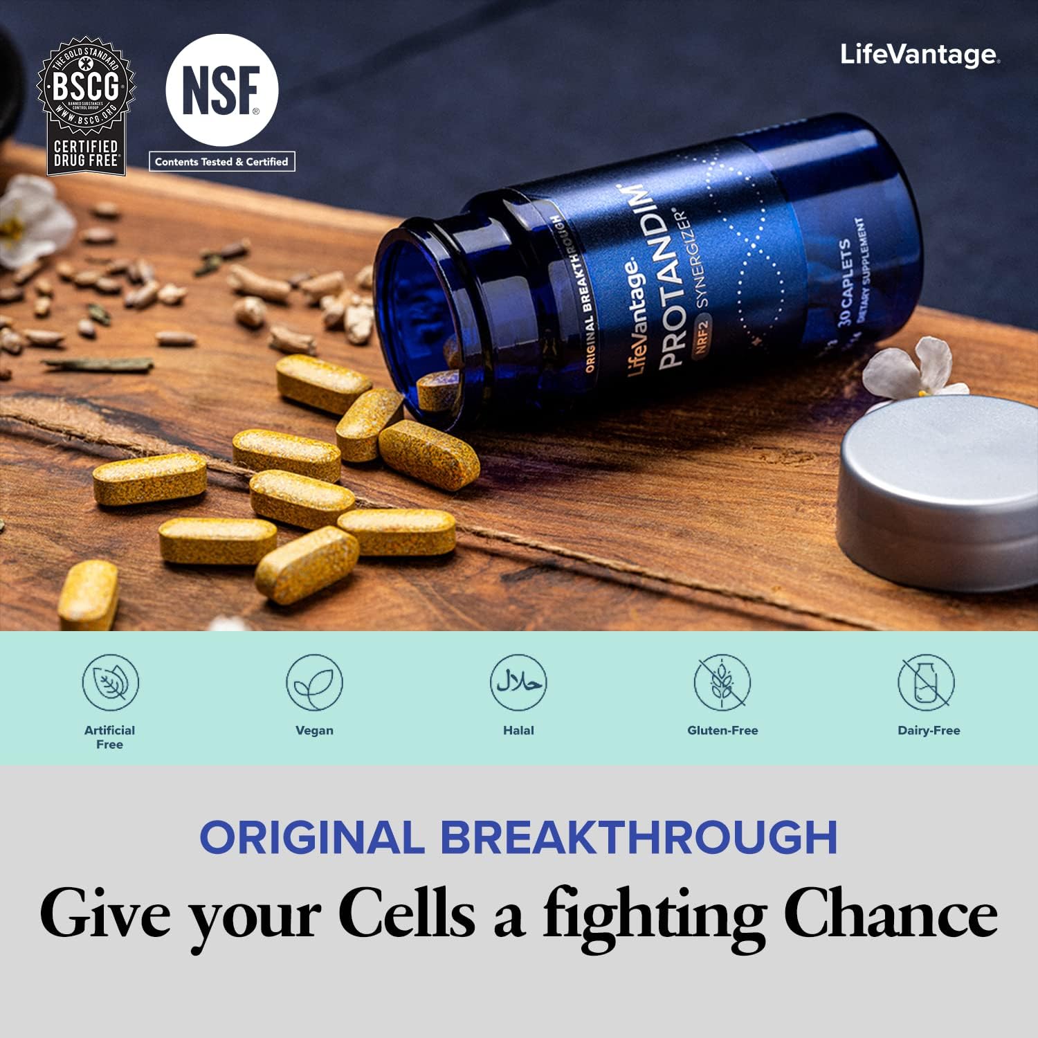 Close-up of Protandim Nrf2 Synergizer capsules