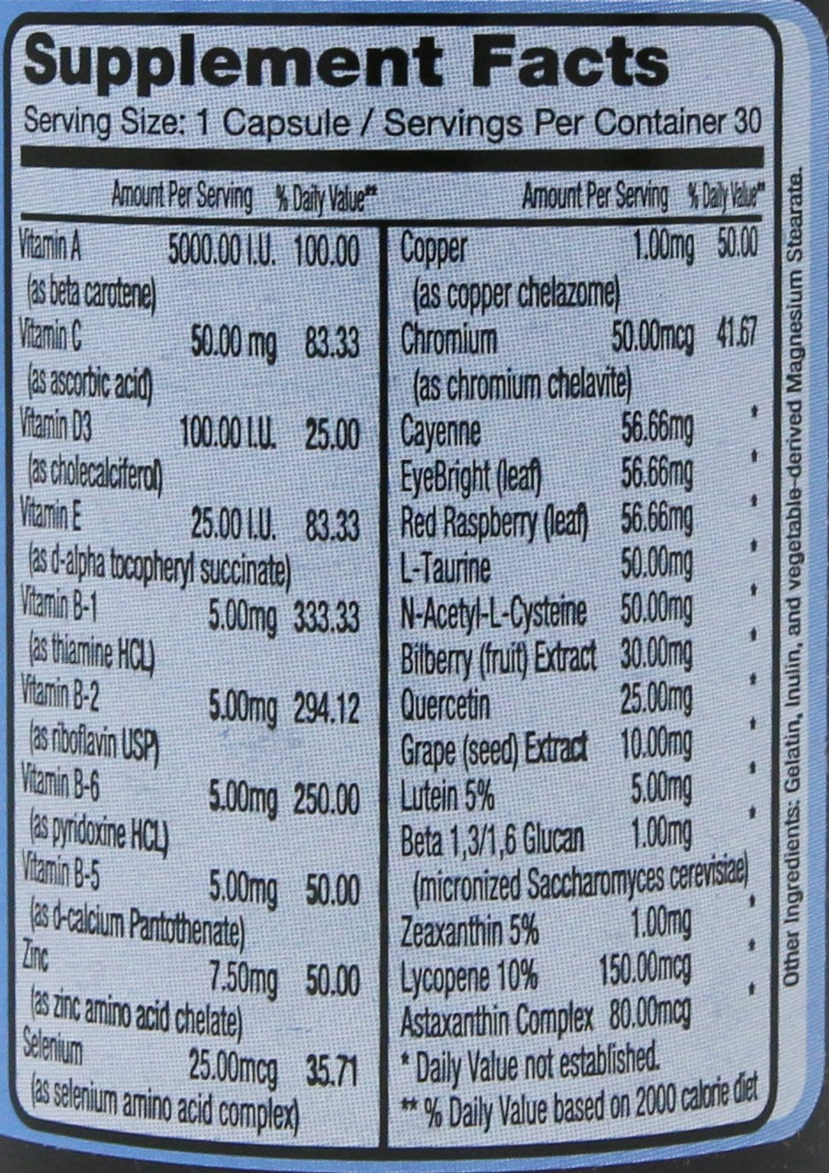 Close-up of Nsc-24 Beta Glucan Eye-Care Formula capsules