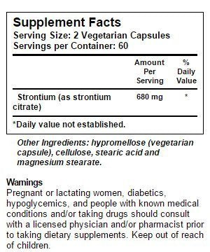 Two-capsule serving provides 680 mg of strontium for bone health