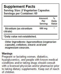 Two-capsule serving provides 680 mg of strontium for bone health