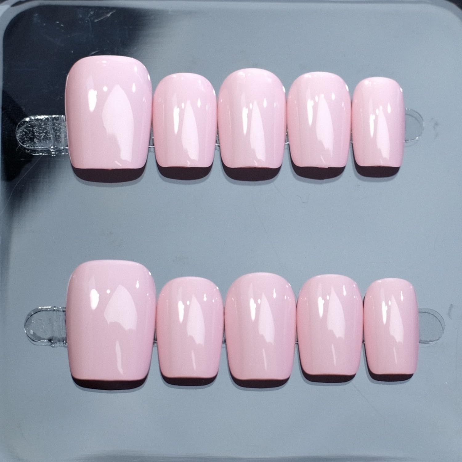 NSSHEL short square nails in a single box, ready for a quick at-home manicure.