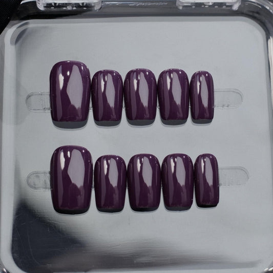 NSSHEL Purple press-on nails kit with glue for easy at home manicure