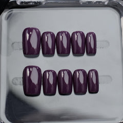 NSSHEL Purple press-on nails kit with glue for easy at home manicure