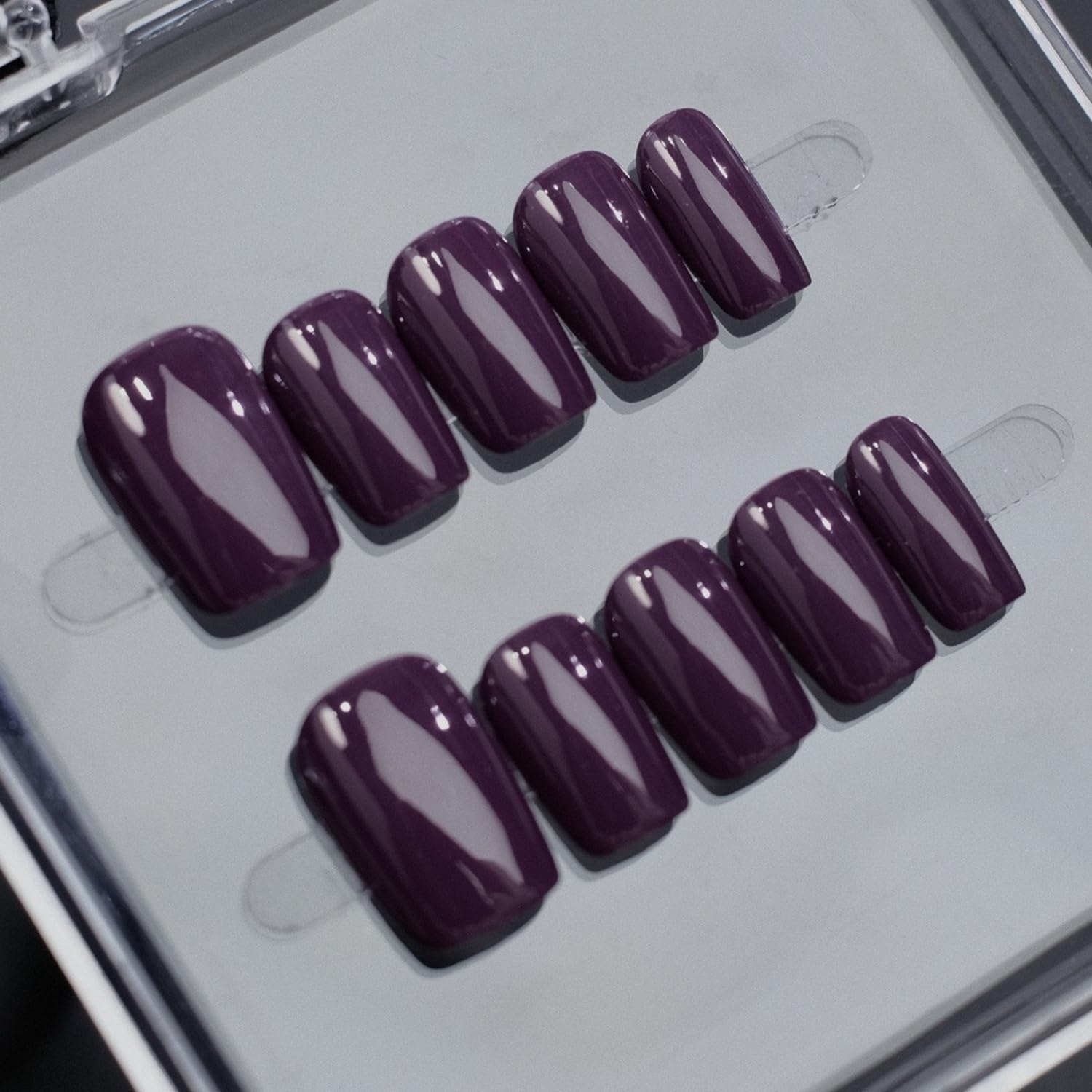 NSSHEL Purple press-on nails complete set for quick salon-like glam at home