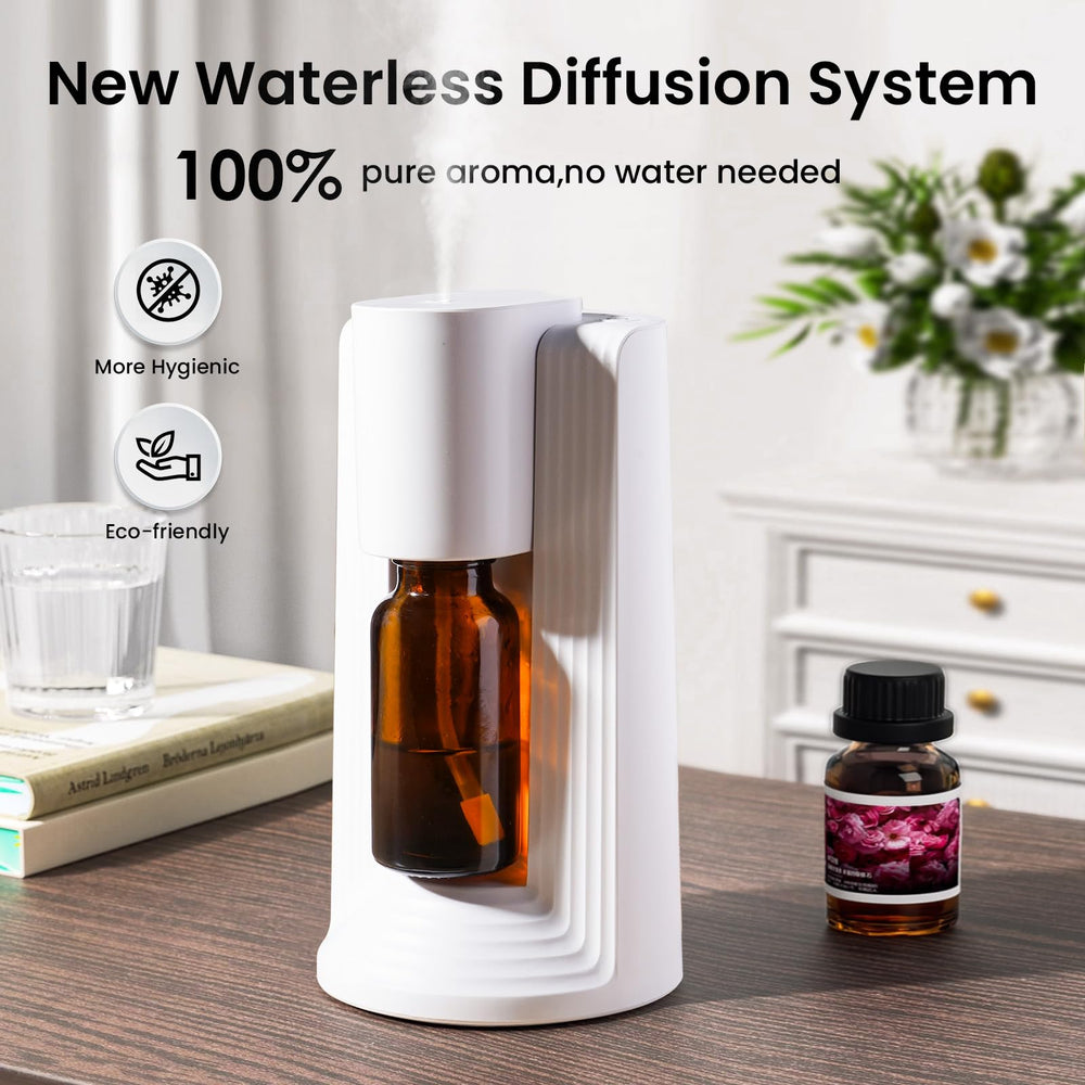 Nsyee waterless diffuser bottle attachment showing quick setup with 10-20mL bottles