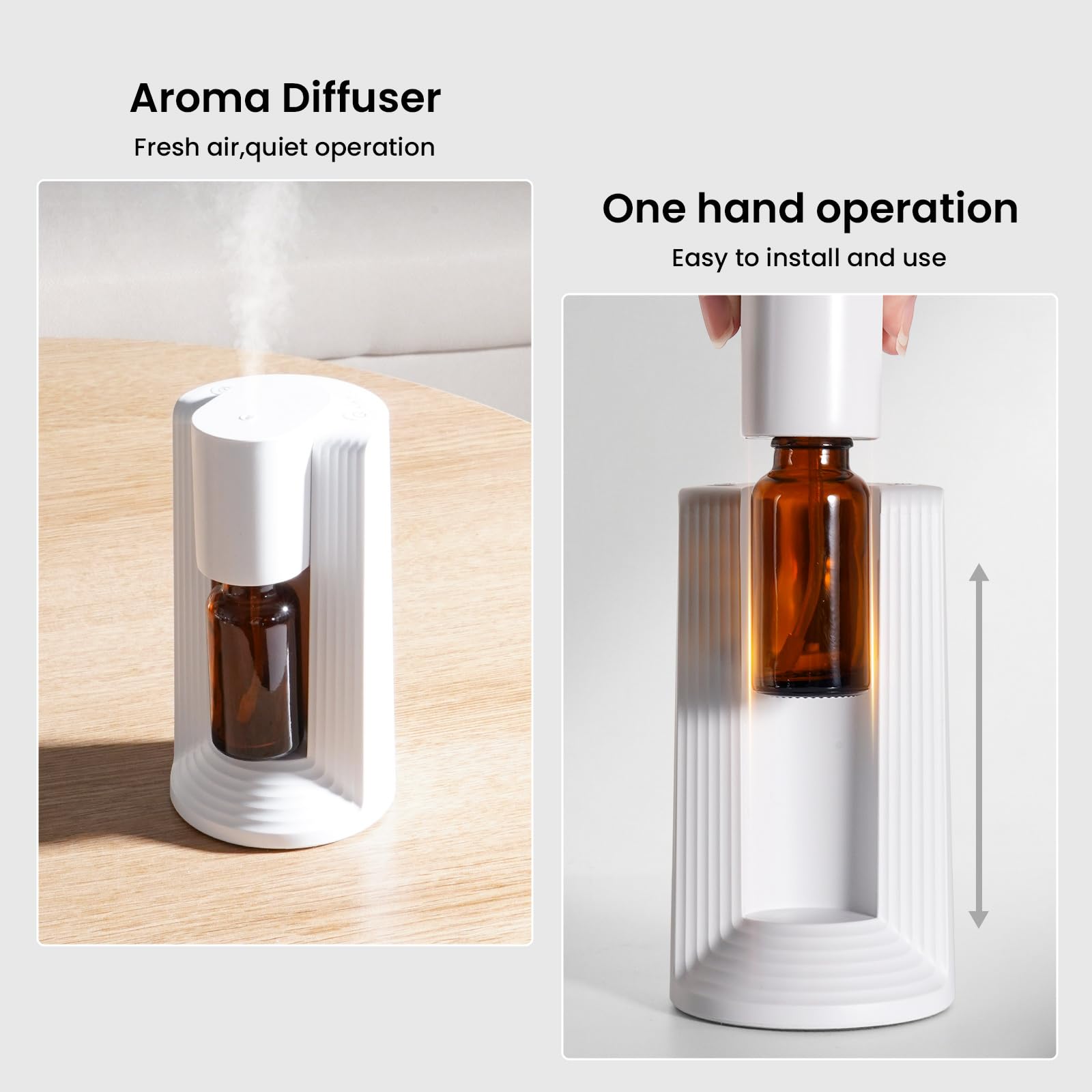 Nsyee waterless diffuser compact size on a shelf for portable scent