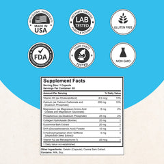 Bone health graphic highlighting collagen and minerals