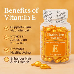 Front label of Nu Health Royal Jelly Vitamin E Oil Capsule bottle
