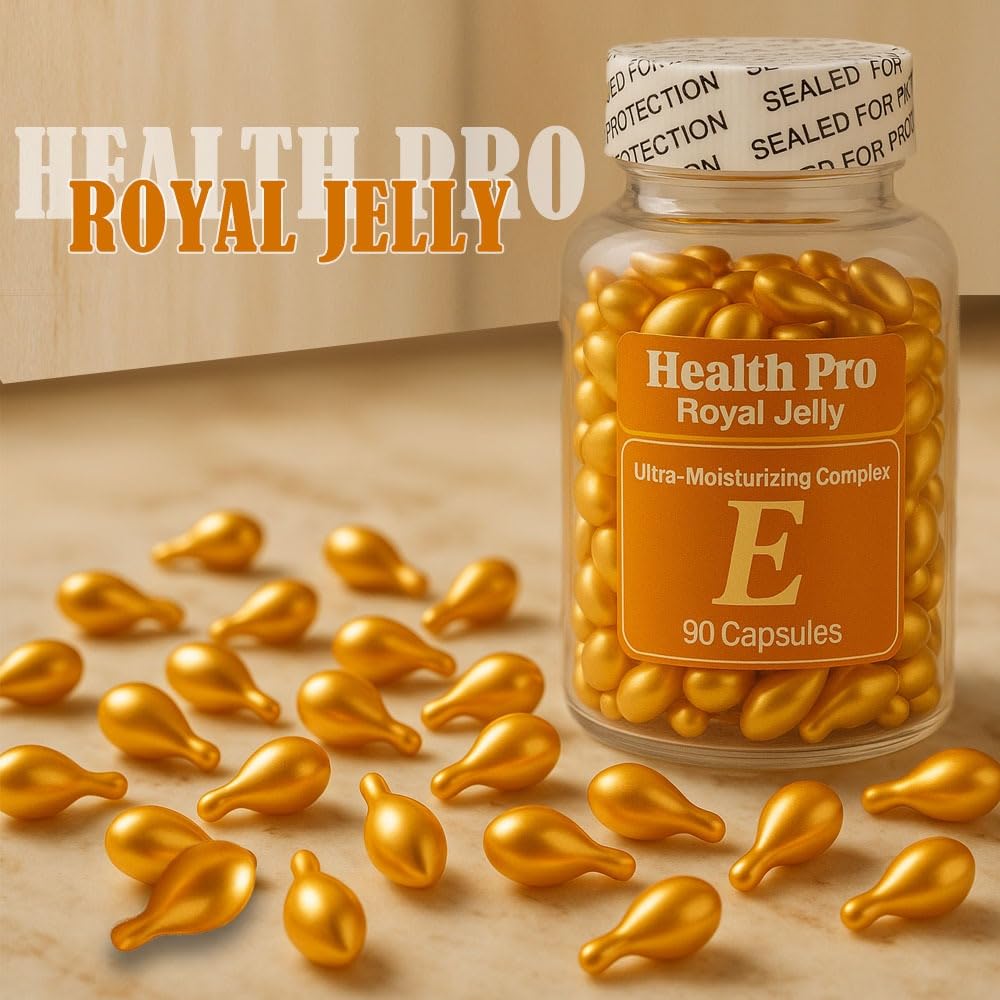Side view of Nu Health Vitamin E oil capsules