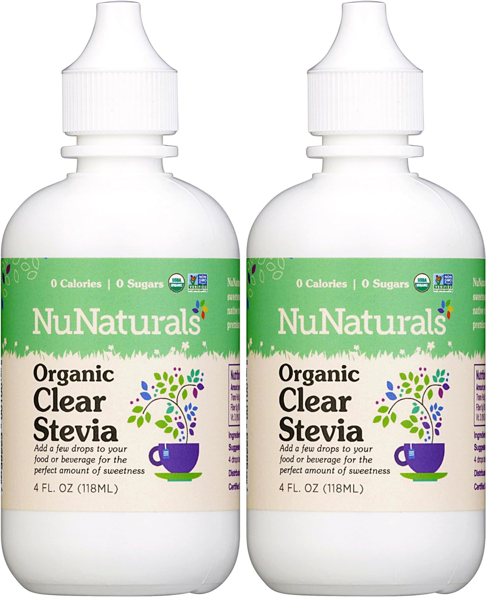 NuNaturals Clear Extract Stevia bottle front view (pack of 2)