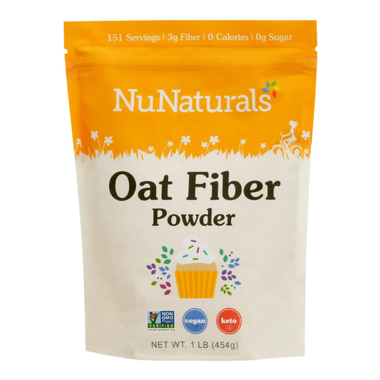 NuNaturals Oat Fiber Powder canister with label