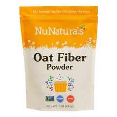 NuNaturals Oat Fiber Powder canister with label