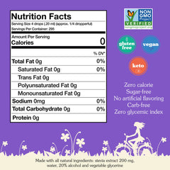 Close-up of NuNaturals stevia drops bottle