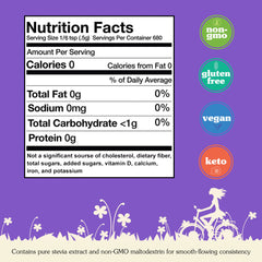 NuNaturals stevia powder ingredients label
