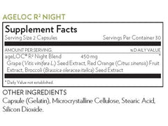 Illustration of broccoli seed extract and key ingredients in ageLOC R2 Night Blend