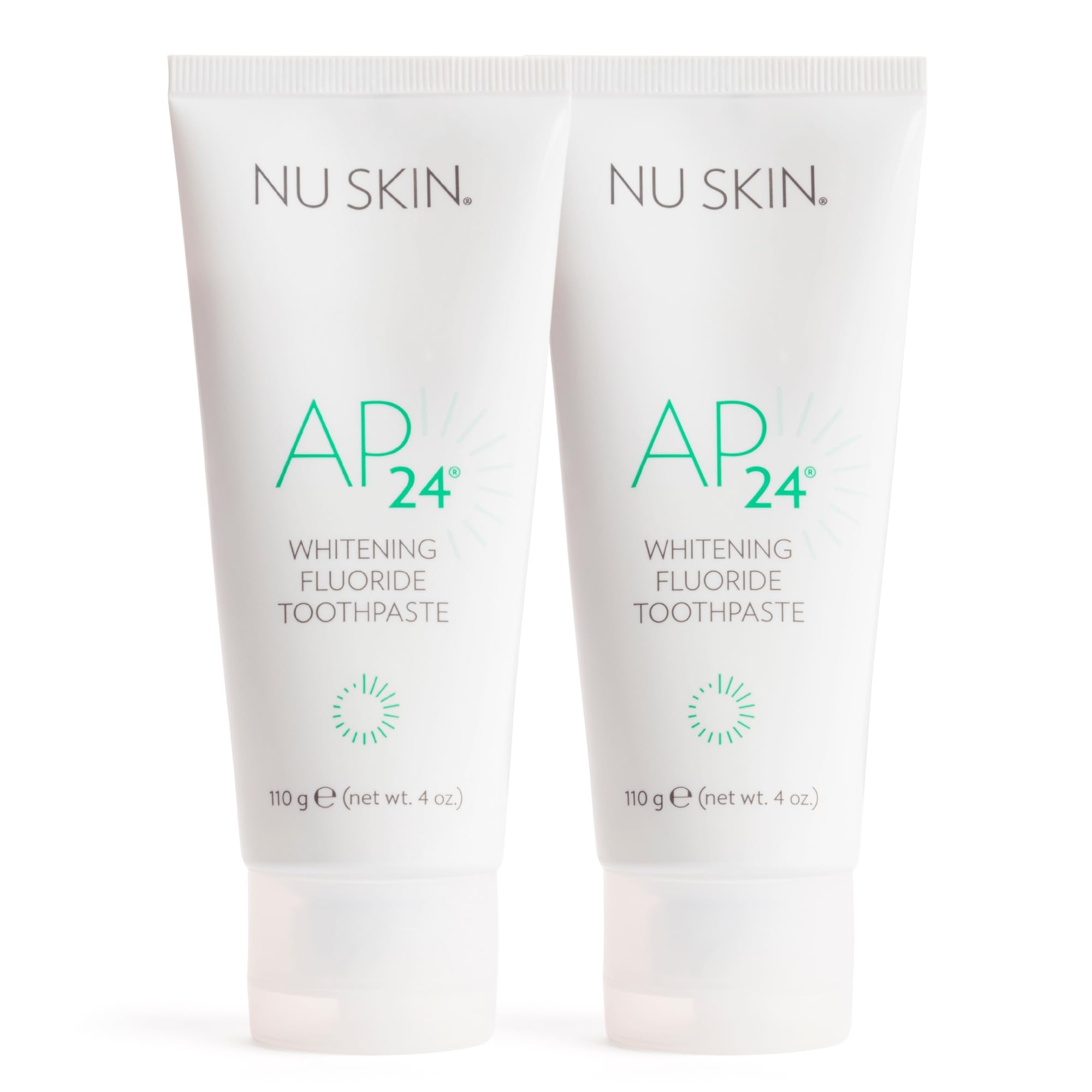 Nu Skin AP 24 Whitening Toothpaste Vanilla Mint 4 oz 2-pack on white background