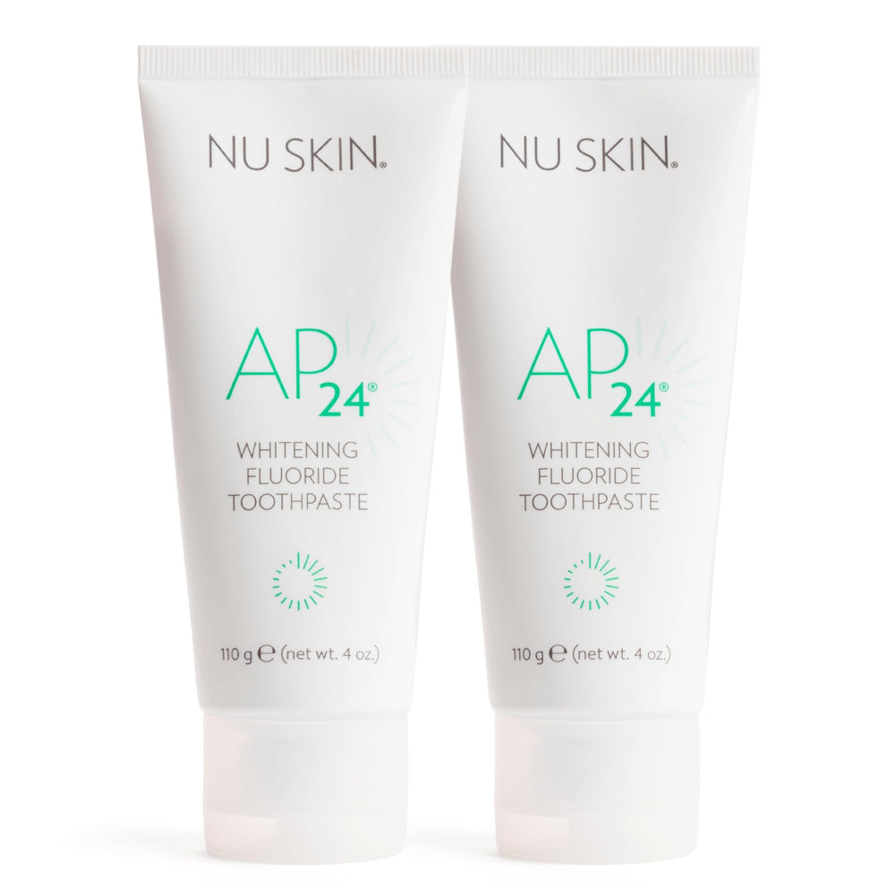 Nu Skin AP 24 Whitening Toothpaste Vanilla Mint 4 oz 2-pack on white background