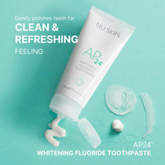 Whitening toothpaste application showing enamel-safe formula