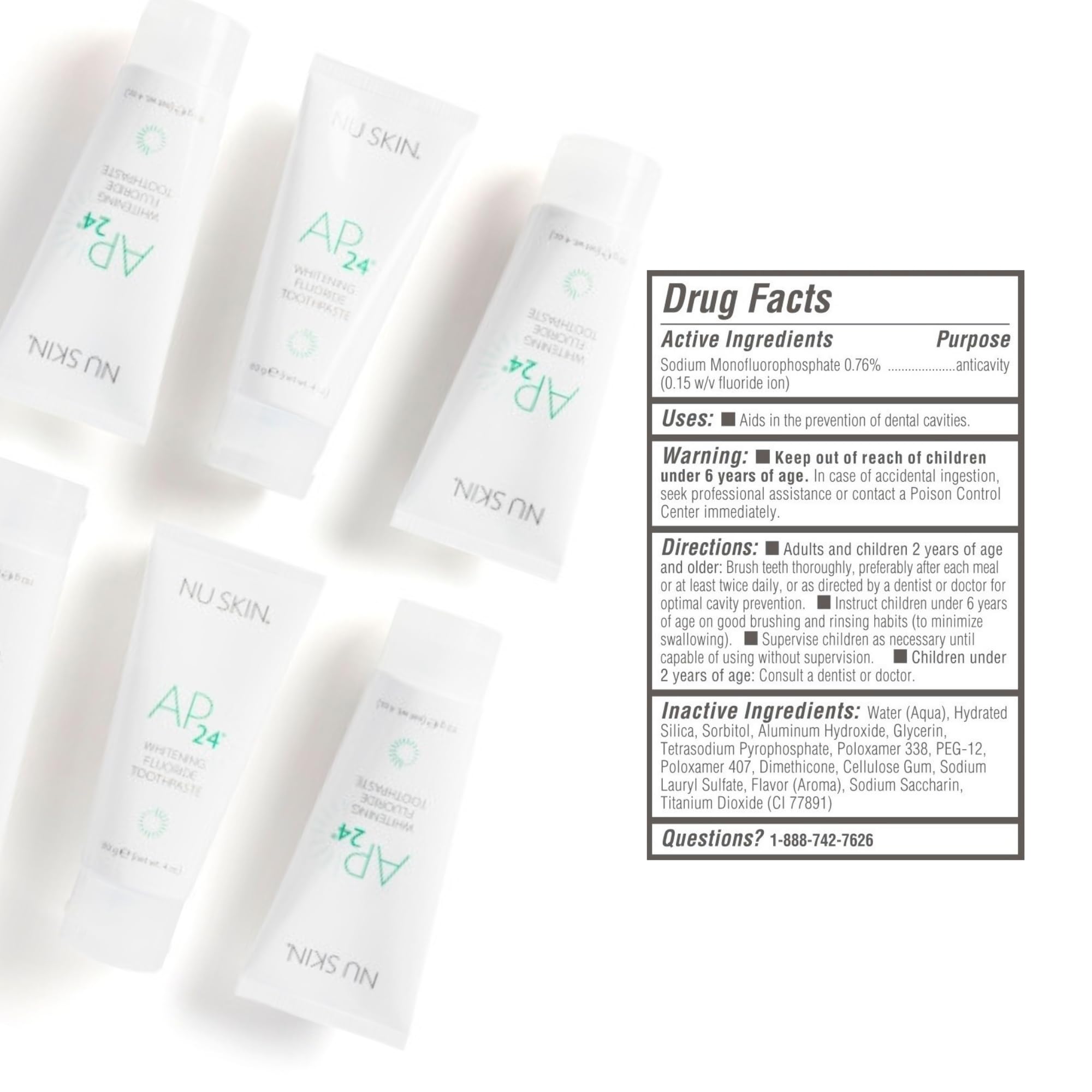 Vanilla mint flavor label on AP 24 toothpaste tube