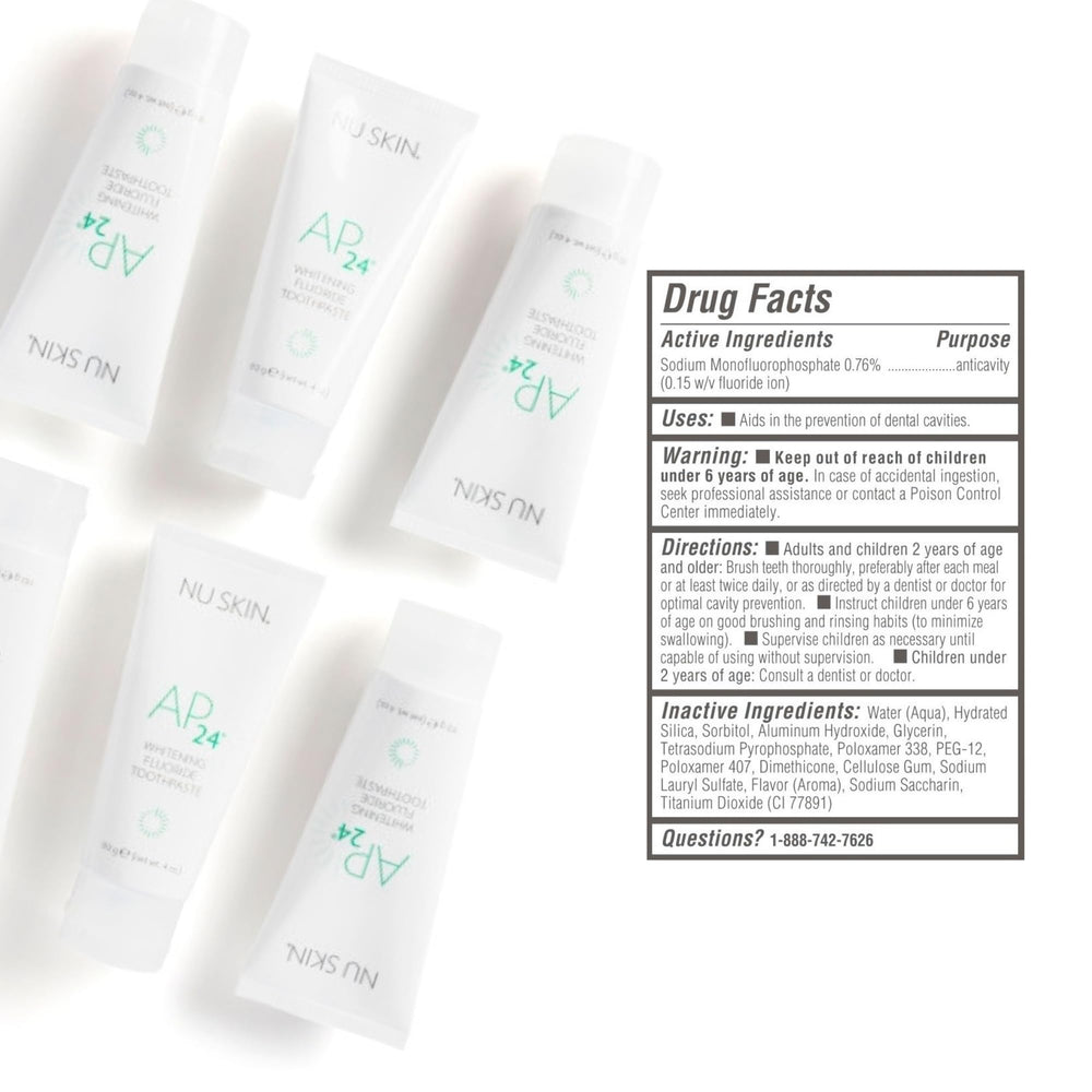 Vanilla mint flavor label on AP 24 toothpaste tube