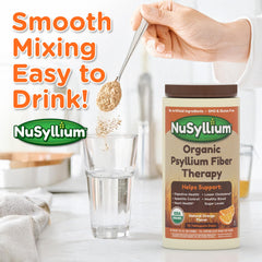 Illustration depicting digestive health benefits of psyllium