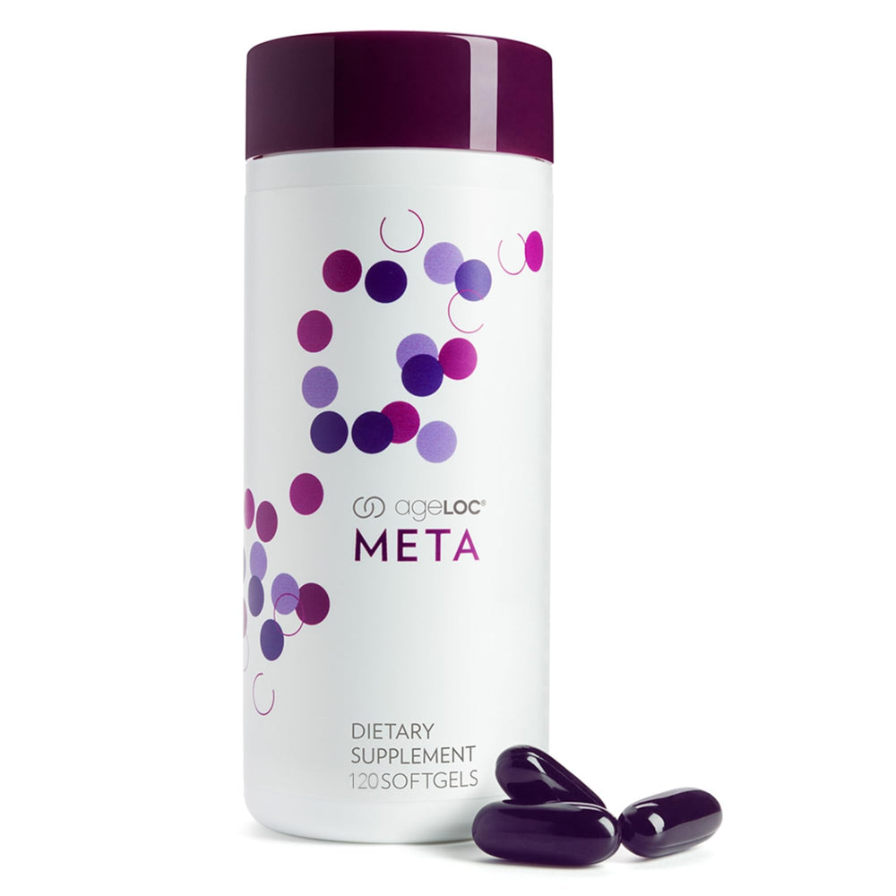 Nu Skin ageLOC Meta bottle and soft gel capsules