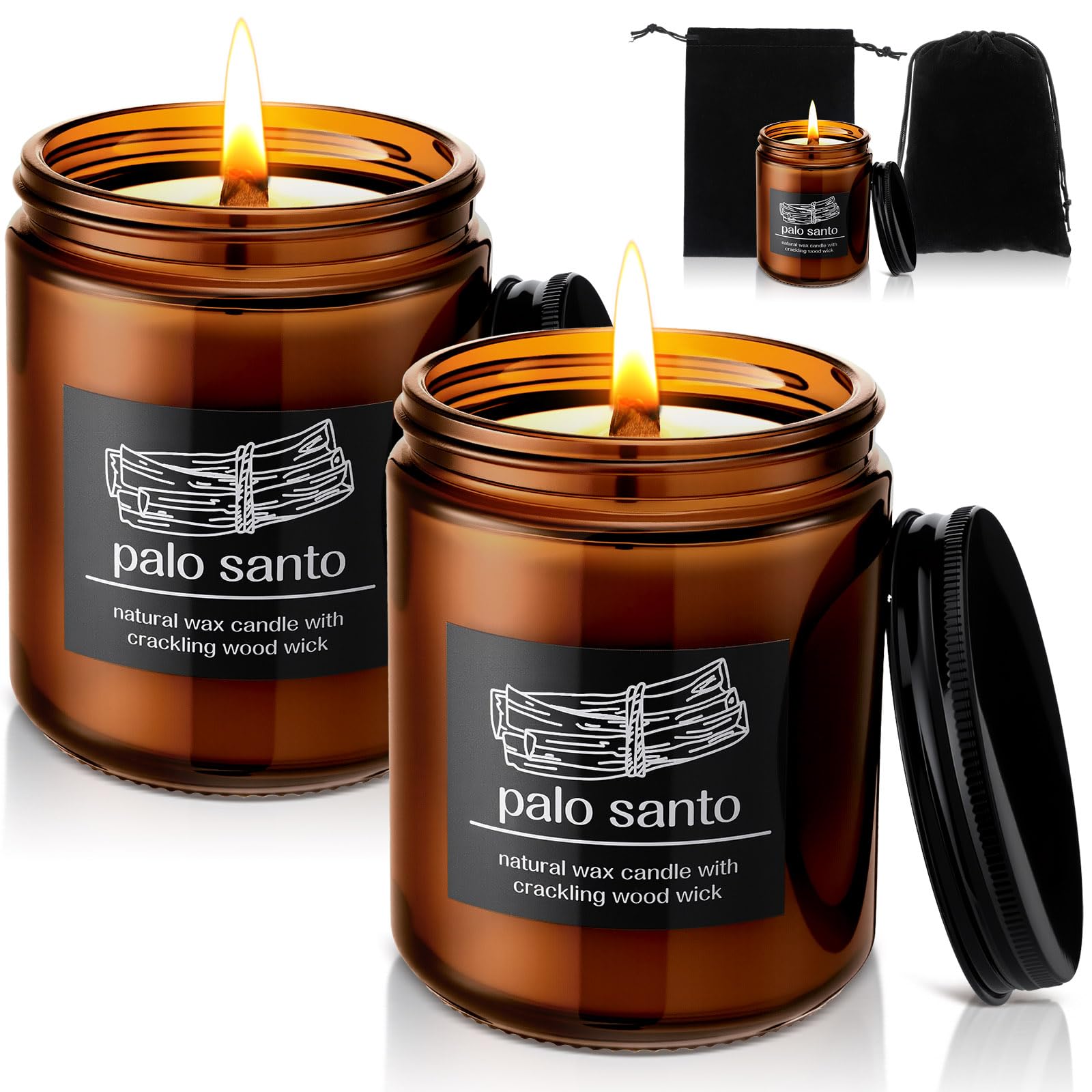 Nuanchu crackling candle balsam cedar 7oz two-pack enhances cozy evenings with warm crackle.