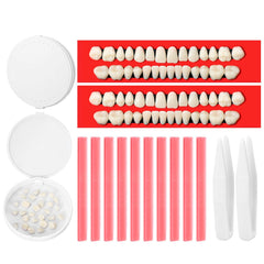 Nuanchu DIY dentures kit box with 56 synthetic resin teeth and two denture storage boxes