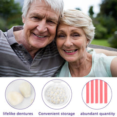 Two plastic tweezers included for handling dentures