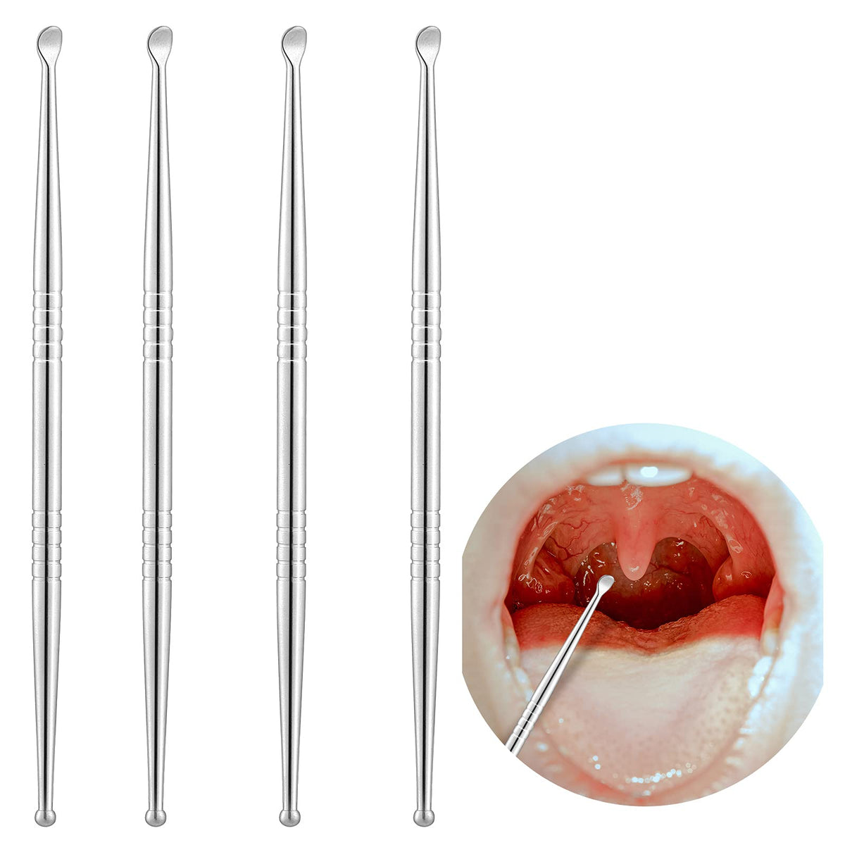 Nuanchu 4-piece stainless steel tonsil stone removal tools set