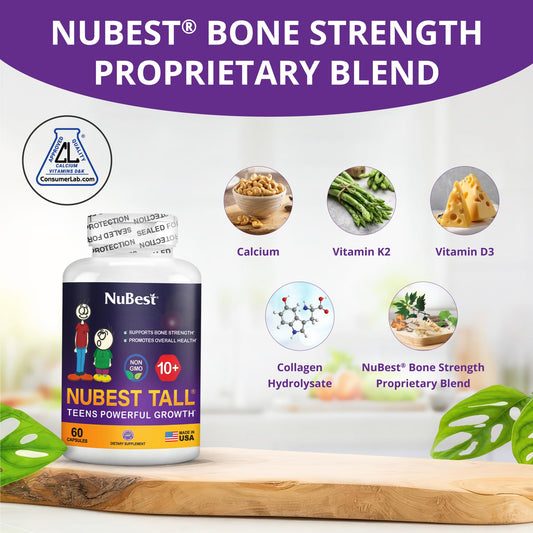 Supplement facts label for NuBest Tall 10+