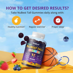 NuBest Tall Gummies bottle on a kitchen counter ready for daily use.