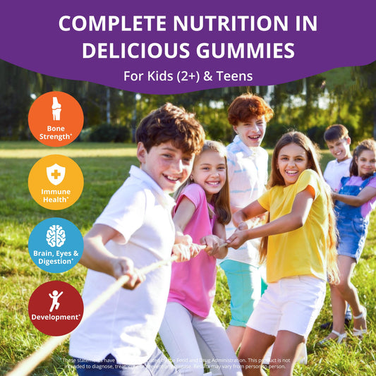 Back of NuBest Tall Gummies packaging with nutrition facts